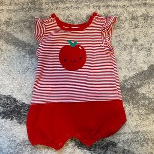 Gymboree Red and White Apple Bodysuit